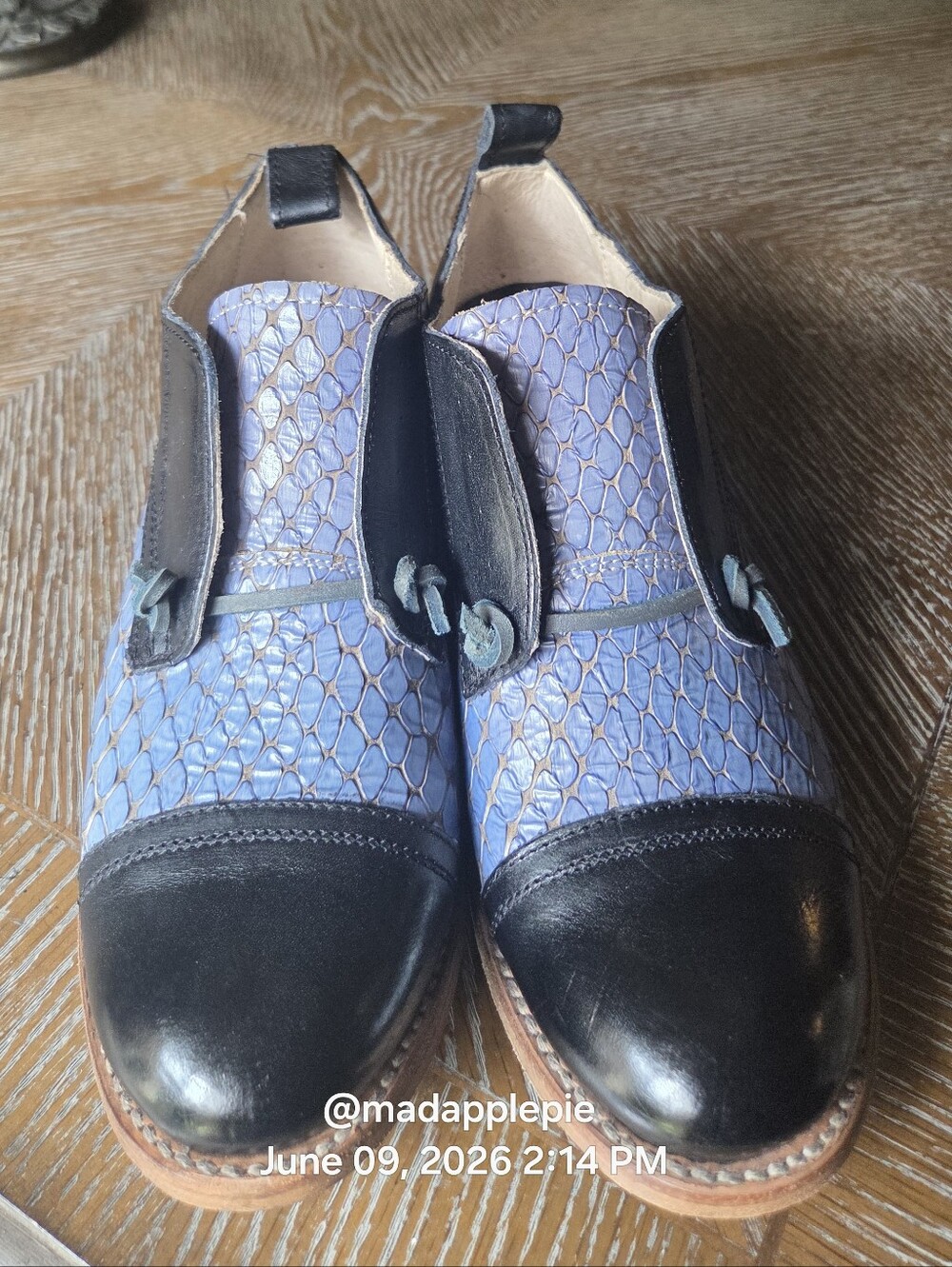 Freebird Mabel Leather Croc Embossed Slip On Shoes Designer Handmade #90 - Picture 3 of 16